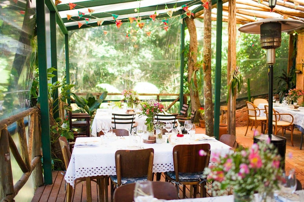 Mesa decorada para eventos no Quinta da Canta