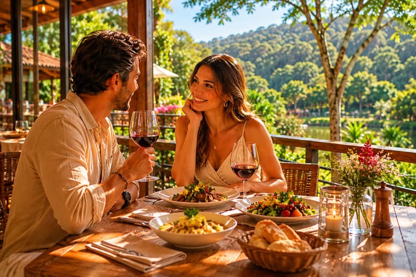 casal em almoço romântico na serra da cantareira com paisagem do quinta da canta 600x400