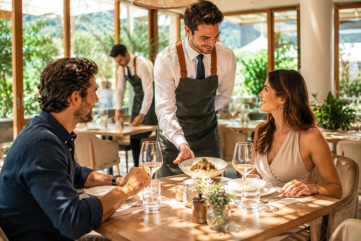 Como o ambiente humano influencia a percepção de qualidade no restaurante
